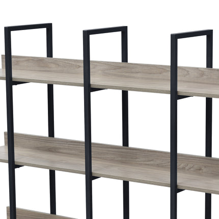 BC1- 5 Tier Bookcase Home Office Open Bookshelf, Vintage Industrial Style Shelf with Metal Frame, MDF Board - Likeshoppe 