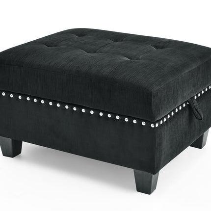 U shape Modular Sectional Sofa; DIY Combination; includes Four Single Chair and Two Corner; Black Velvet - Likeshoppe 