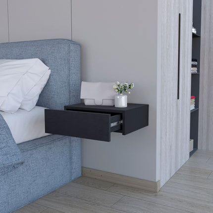 PE1- Vienna Floating Nightstand, Sleek Wall-Mounted Design with Spacious Drawer Storage, Dark Brown - Likeshoppe 