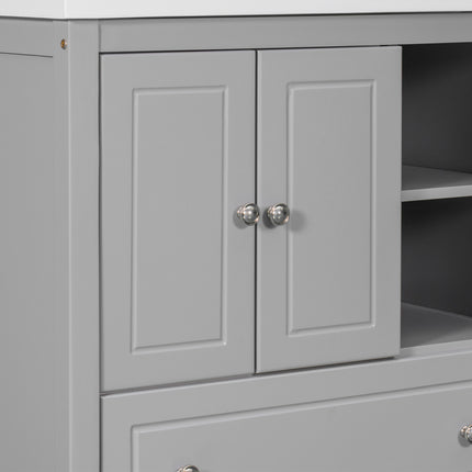 PT9- 30\\" Bathroom Vanity Base Only;  Solid Wood Frame;  Bathroom Storage Cabinet with Doors and Drawers - Likeshoppe 