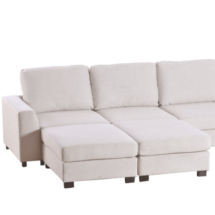 U1- 3 Pieces U shaped Sofa with Removable Ottomans - Likeshoppe 