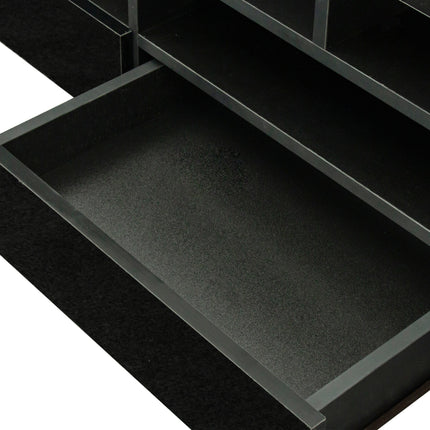 TV22- Living Room Furniture TV Stand Cabinet with 2 Drawers & 2 open shelves,20-color RGB LED lights with remote,Black - Likeshoppe 