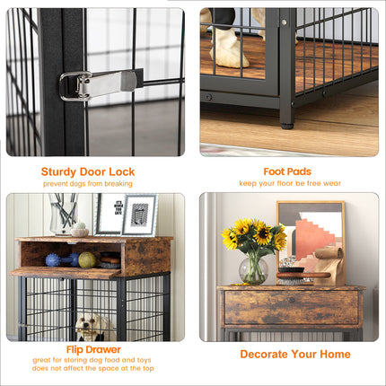 PE10- Furniture Dog Crates for small dogs Wooden Dog Kennel Dog Crate End Table, Nightstand - Likeshoppe 
