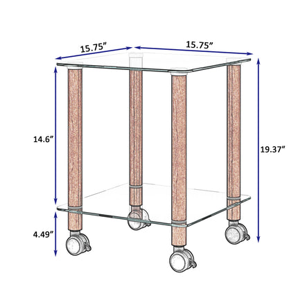 ST2- 1-Piece Side Table ;  2-Tier Space End Table ; Modern Night Stand;  Sofa table;  Side Table with Storage Shelve - Likeshoppe 