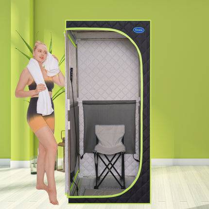 AK5- Portable Plus Type Full Size Far Infrared Sauna tent. Spa;  Detox ; Therapy and Relaxation at home.Larger Space; Stainless Steel Pipes Connector Easy to Install - Likeshoppe 