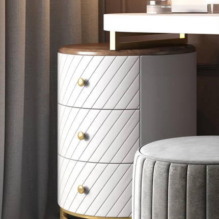 PH1- Modern Makeup Vanity Table With LED Lighted Mirror;  Dressing Table with Movable Tray Top;  4 Solid Wood Drawer;  Without Stool;  43\" - Likeshoppe 