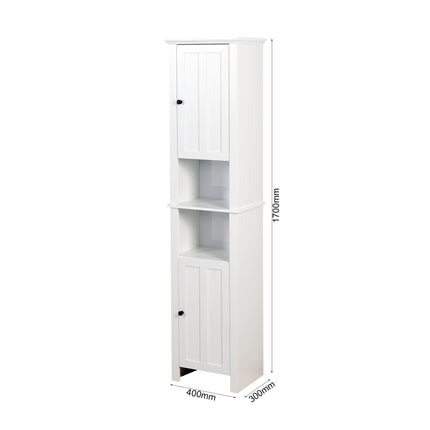 PU15- Bathroom Floor Storage Cabinet with 2 Doors Living Room Wooden Cabinet with 6 Shelves 15.75 x 11.81 x 66.93 inch - Likeshoppe 