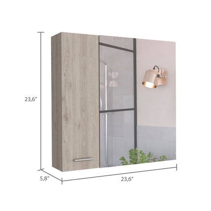 PU5- Kenya Medicine Cabinet, Mirror, Double Door, Four Interior Shelves, Black - Likeshoppe 
