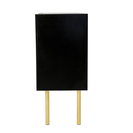 PC6- Modern Simple Sideboard with Particle Board and MDF Board;  Adjustable Shelves Luxury Style Cabinet with Gold Metal Legs and Handles for Hallway - Likeshoppe 