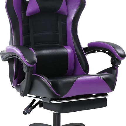 PM1- Ergonomic Gaming Chair for Adults, Comfortable Computer Chair for Heavy People, Adjustable Height Office Desk Chair with Wheels, Breathable Leather Video Game Chairs - Likeshoppe 