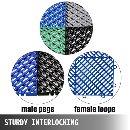 AJ5- Tiles Interlocking 50 PCS Blue, Drainage Tiles 12x12x0.5 Inches, Deck Tiles Outdoor Floor Tiles, Outdoor Interlocking Tiles, Deck Flooring for Pool Shower Bathroom Deck Patio Garage - Likeshoppe 