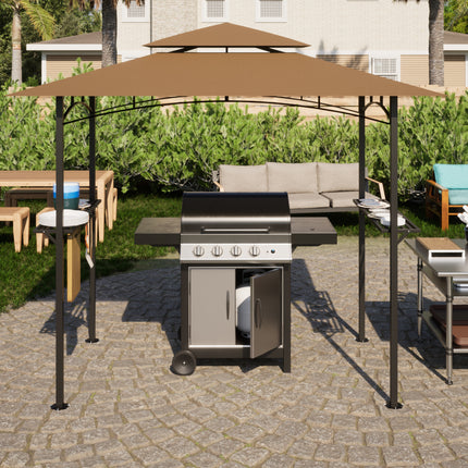 AG6- 8x 5 FT Grill Gazebo Grill Canopy Double Tiered BBQ Gazebo Outdoor BBQ Canopy - Likeshoppe 