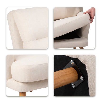 AF1- Accent Chair with Ottoman Set;  Fabric Armchair with Wood Legs and Adjustable Backrest ;  Mid Century Modern Comfy Lounge Chair for Living Room;  Bedroom;  Reading Room and Study - Likeshoppe 