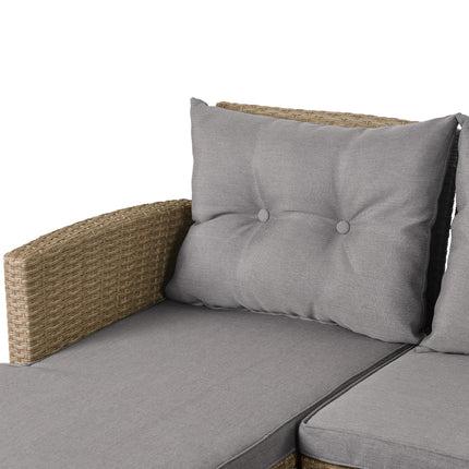 PX11- Outdoor;  Patio Furniture Sets;  4 Piece Conversation Set Wicker Ratten Sectional Sofa with Seat Cushions - Likeshoppe 