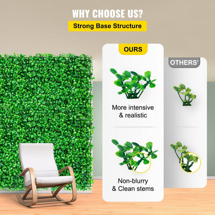 AH3- Artificial Boxwood Panel UV 4pcs Boxwood Hedge Wall Panels Artificial Grass Backdrop Wall 24X16" 4 cm Green Grass Wall Fake Hedge for Decor Privacy Fence Indoor Outdoor Garden Backyard - Likeshoppe 