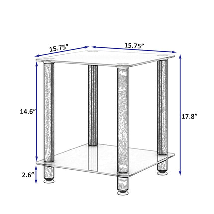 ST2- 1-Piece Side Table ;  2-Tier Space End Table ; Modern Night Stand;  Sofa table;  Side Table with Storage Shelve - Likeshoppe 