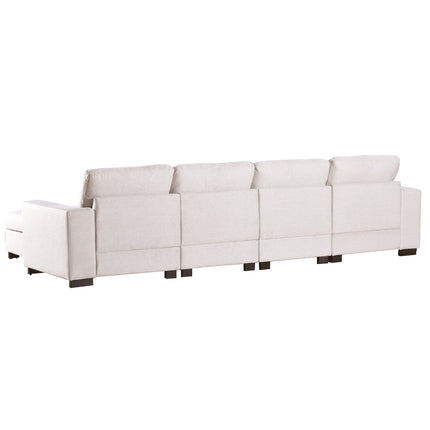 U1- 3 Pieces U shaped Sofa with Removable Ottomans - Likeshoppe 