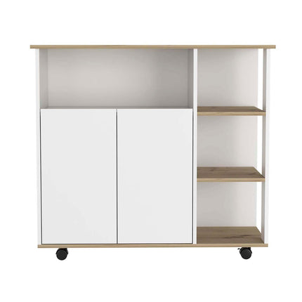 PA8- Serbia Kitchen Island; One Cabinet; Four Open Shelves - Likeshoppe 