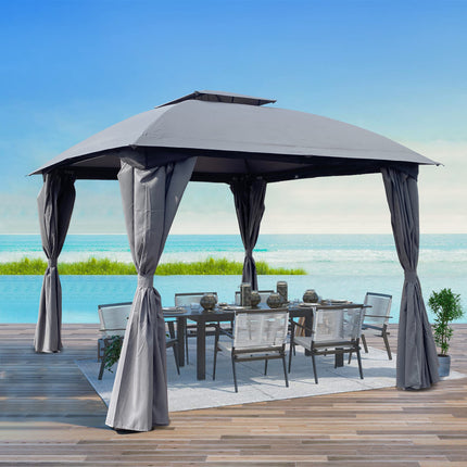 AG16- 10x10 Ft Outdoor Patio Garden Gazebo Canopy, Outdoor Shading, Gazebo Tent With Curtains - Likeshoppe 