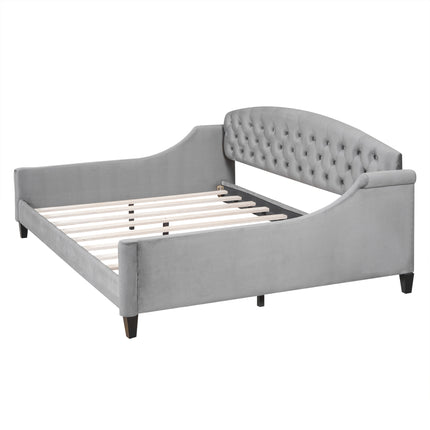 BR7- Modern Luxury Tufted Button Daybed, Full, Gray (Old SKU: SM001009AAE) - Likeshoppe 