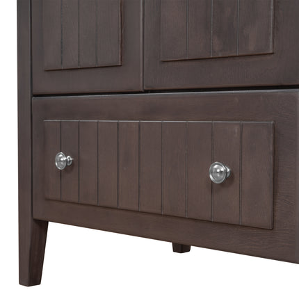 PT1- 36\\" Bathroom Vanity with Ceramic Basin;  Bathroom Storage Cabinet with Two Doors and Drawers;  Solid Frame;  Metal Handles - Likeshoppe 