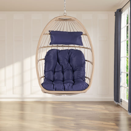 PY1- Outdoor Garden Rattan Egg Swing Chair Hanging Chair - Likeshoppe 