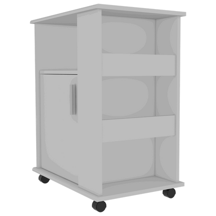PA5- Danville 2 Piece Kitchen Set, Kitchen Island + Kitchen Cart, White / Light Oak - Likeshoppe 