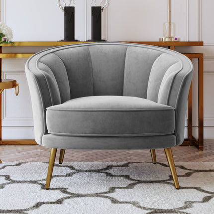 PJ1- Modern Velvet Accent Barrel Chair Leisure Accent Chair Living Room Upholstered Armchair Vanity Chair for Bedroom Meeting Room - Likeshoppe 