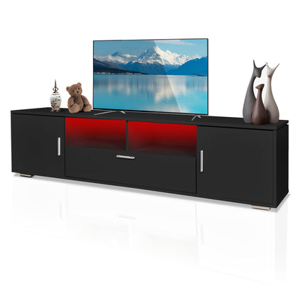 TV9- Modern TV stand with LED Lights Entertainment Center TV cabinet with Storage for Up to 75 inch for Gaming Living Room Bedroom - Likeshoppe 