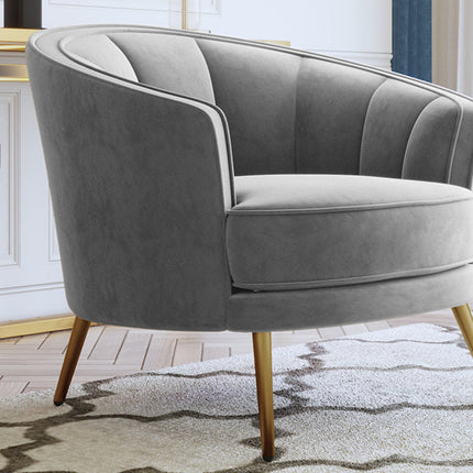 PJ1- Modern Velvet Accent Barrel Chair Leisure Accent Chair Living Room Upholstered Armchair Vanity Chair for Bedroom Meeting Room - Likeshoppe 