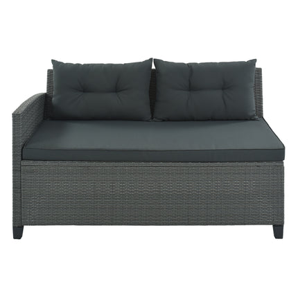 PX14- 6-Piece Outdoor Wicker Sofa Set, Patio Rattan Dinning Set, Sectional Sofa with Thick Cushions and Pillows, Plywood Table Top, For Garden, Yard, Deck - Likeshoppe 