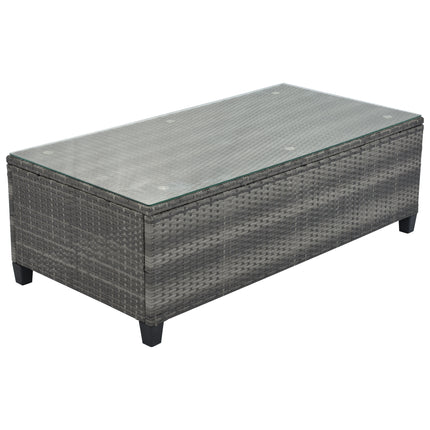 PX13- 8-pieces Outdoor Wicker Round Sofa Set;  Half-Moon Sectional Sets All Weather;  Curved Sofa Set With Rectangular Coffee Table;  PE Rattan Water-resistant and UV Protected;  Movable Cushion - Likeshoppe 