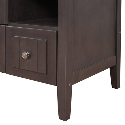 PT1- 36\\" Bathroom Vanity with Ceramic Basin;  Bathroom Storage Cabinet with Two Doors and Drawers;  Solid Frame;  Metal Handles - Likeshoppe 